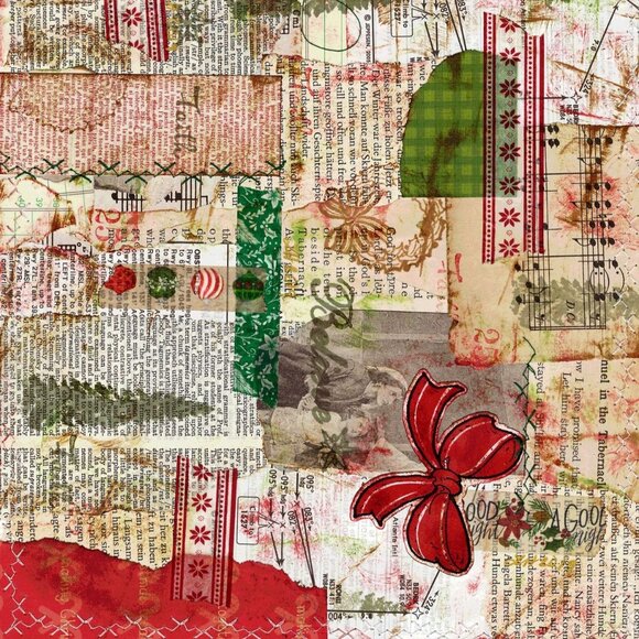 Set 5 Custom Christmas Collage Vellum For Junk Journals Planners Origami 8 x 11 - Picture 6 of 9